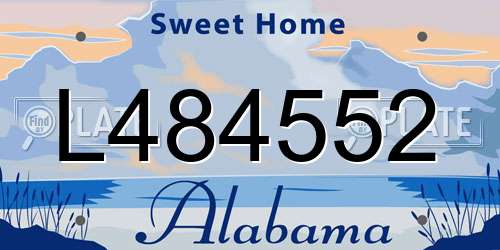 L484552 Alabama License Plate
