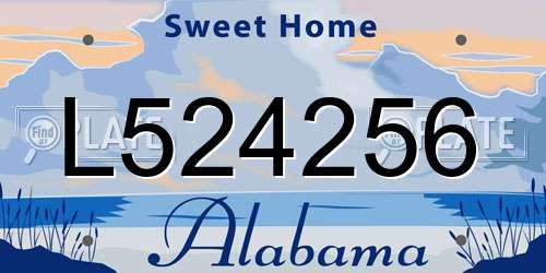 L524256 Alabama License Plate