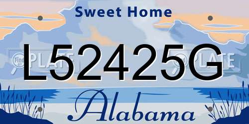 L52425G Alabama License Plate