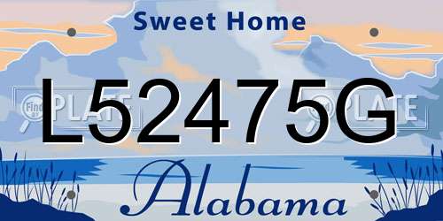 L52475G Alabama License Plate