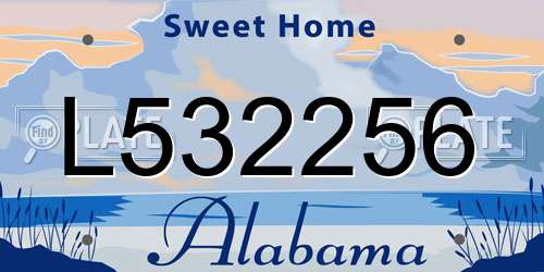 L532256 Alabama License Plate