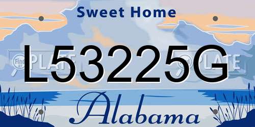 L53225G Alabama License Plate