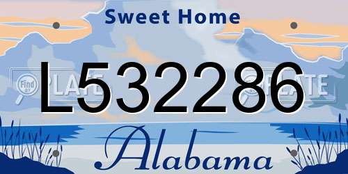 L532286 Alabama License Plate