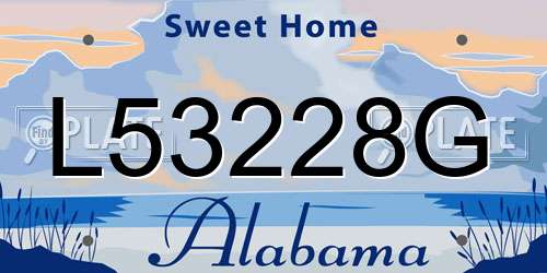 L53228G Alabama License Plate