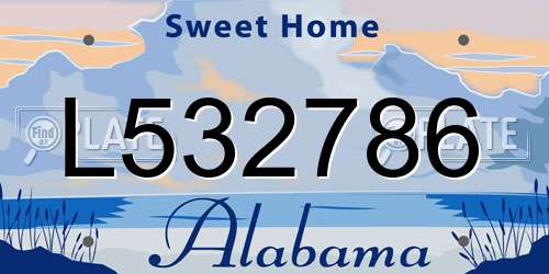 L532786 Alabama License Plate