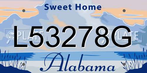 L53278G Alabama License Plate