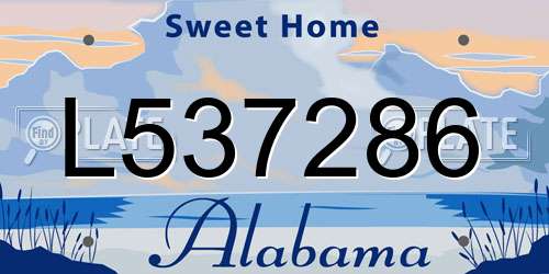L537286 Alabama License Plate