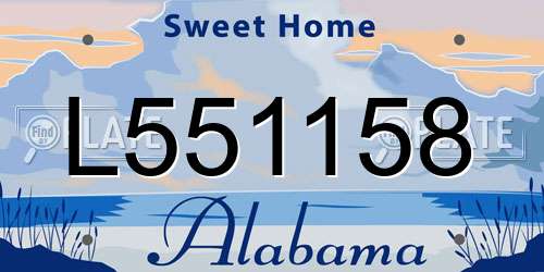L551158 Alabama License Plate