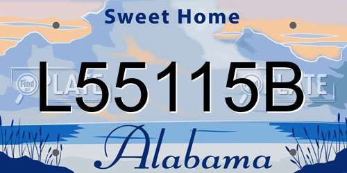 L55115B Alabama License Plate
