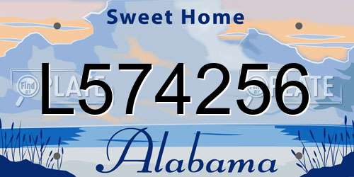 L574256 Alabama License Plate