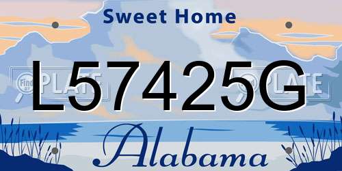 L57425G Alabama License Plate
