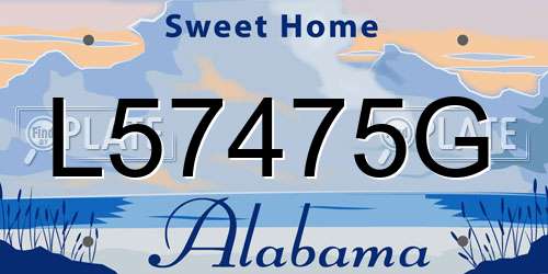 L57475G Alabama License Plate