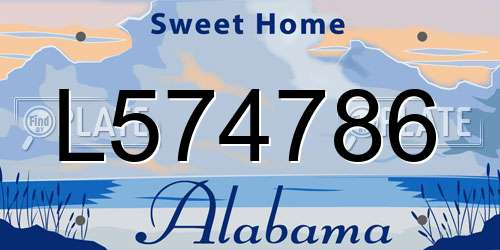 L574786 Alabama License Plate
