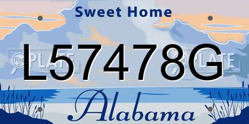 L57478G Alabama License Plate
