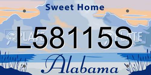 L58115S Alabama License Plate