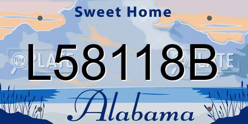 L58118B Alabama License Plate