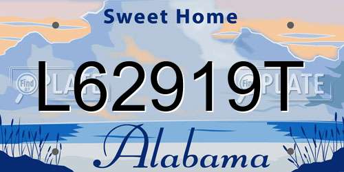 L62919T Alabama License Plate