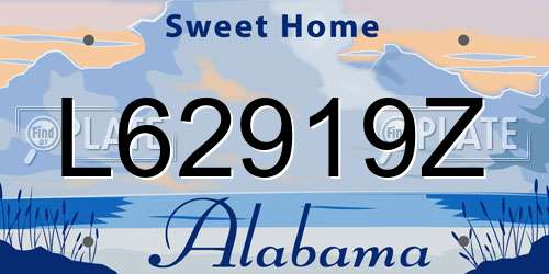 L62919Z Alabama License Plate