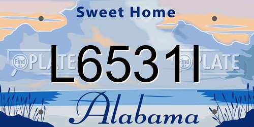 L6531I Alabama License Plate