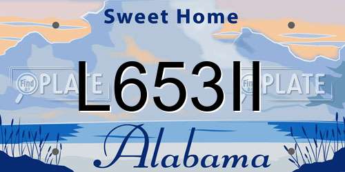 L653II Alabama License Plate