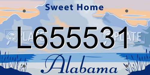 L655531 Alabama License Plate