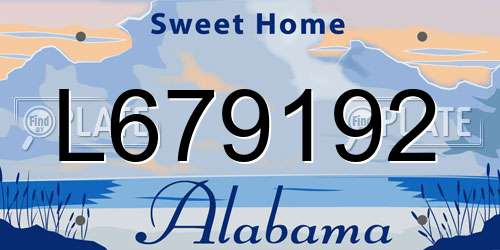 L679192 Alabama License Plate