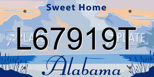 L67919T Alabama License Plate