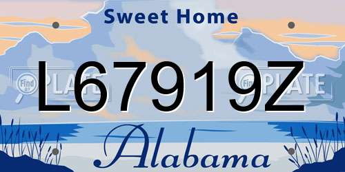 L67919Z Alabama License Plate
