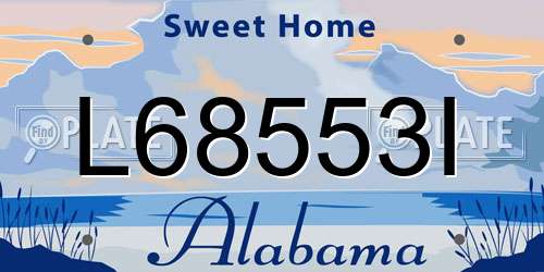 L68553I Alabama License Plate