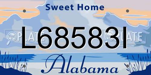 L68583I Alabama License Plate