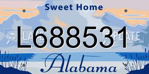 L688531 Alabama License Plate