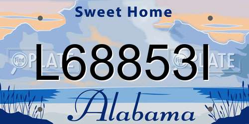 L68853I Alabama License Plate