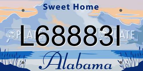 L68883I Alabama License Plate