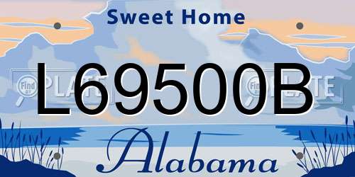 L69500B Alabama License Plate