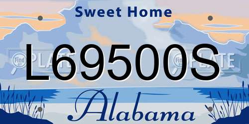 L69500S Alabama License Plate