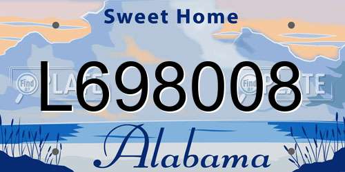 L698008 Alabama License Plate