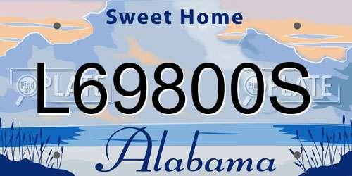 L69800S Alabama License Plate