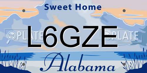 L6GZE Alabama License Plate