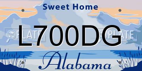 L700DG Alabama License Plate