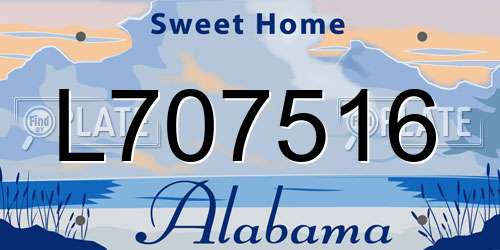 L707516 Alabama License Plate
