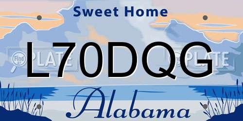 L70DQG Alabama License Plate