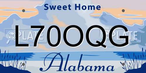L70OQG Alabama License Plate