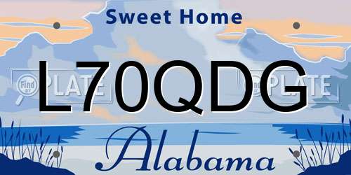 L70QDG Alabama License Plate