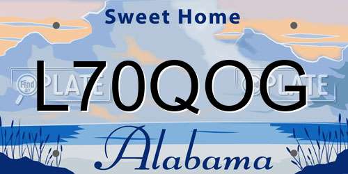 L70QOG Alabama License Plate