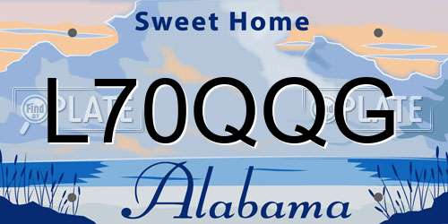L70QQG Alabama License Plate