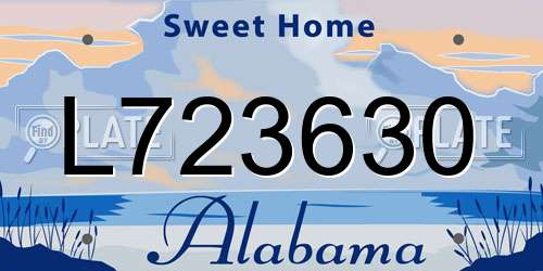 L723630 Alabama License Plate