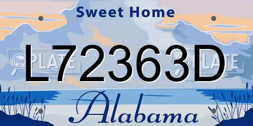 L72363D Alabama License Plate