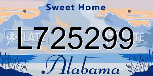 L725299 Alabama License Plate