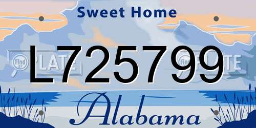 L725799 Alabama License Plate
