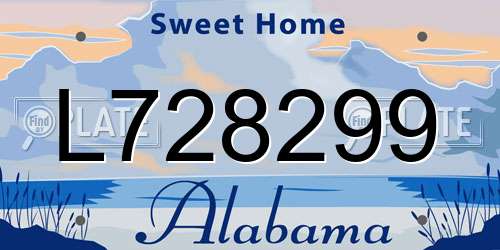 L728299 Alabama License Plate